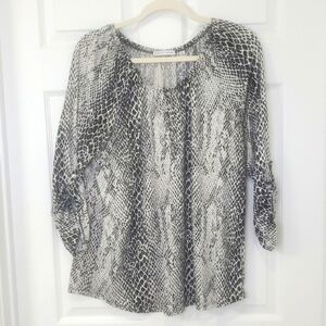 Notations Monochrome Snake Print Blouse
